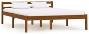 vidaXL Estrutura de cama 140x200 cm madeira pinho maciço castanho mel