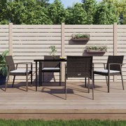 vidaXL Cadeiras jardim + almofadões 4pcs 56,5x57x83cm vime PE castanho