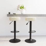 vidaXL Bancos de bar 2 pcs veludo creme