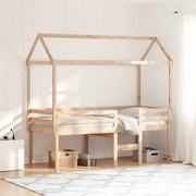 vidaXL Cama alta com telhado 80x200 cm pinho maciço