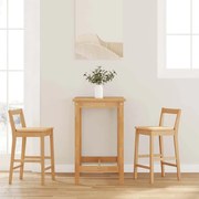vidaXL Bancos de bar 2pcs natural madeira de seringueira maciça
