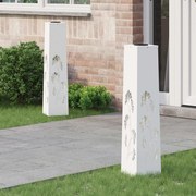 vidaXL Luz Solar LED de Caminho 2 pcs Branco Aço Laminado a Frio