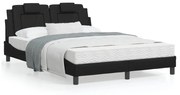vidaXL Cama com colchão 120x200 cm couro artificial preto