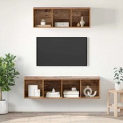 vidaXL Conjunto de Estantes para TV 2 pcs Madeira antiga