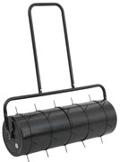 vidaXL Rolo relvado jardim c/ grampos arejamento 63L ferro/aço preto