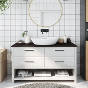 vidaXL Bancada p/ WC 100x30x2 cm madeira tratada castanho-escuro