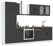 vidaXL 8 peças armário de cozinha conjunto Porto preto