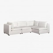 Sofá De Canto Modular De 4 Peças Estilo Estefan Branco - Sklum