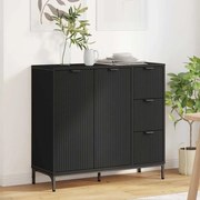 vidaXL Buffet com gaveta Preto 89,5 x 33 x 82 cm Madeira processada