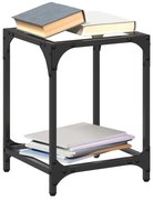 vidaXL Mesa de centro c/ topo em vidro transparente 30x30x40 cm aço