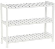 HOMCOM Sapateira de Madeira de 3 Níveis para até 9 Pares de Sapatos para Entrada Corredor Dormitório 70x26x57,5cm Branco