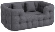 PawHut Cama para Cães Médios Cama para Animais de Estimação com 2 Almofadas Cama para Cães com Base Antiderrapante 90x60x35 cm Cinza