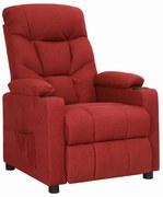 vidaXL Poltrona reclinável tecido vermelho tinto