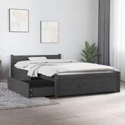 Estrutura de cama com gavetas 90x200 cm cinzento