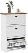 vidaXL Sapateira BODO 80x35x118 cm branco e castanho