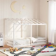 vidaXL Cama infantil com telhado 90x190 cm pinho maciço branco
