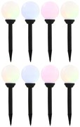 vidaXL Candeeiro solar de exterior LED 8 pcs esférico 15 cm RGB