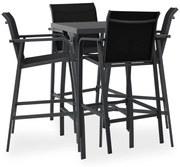 vidaXL 5 pcs conjunto de bar para jardim preto