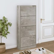 vidaXL Sapateira 63x24x147 cm derivados de madeira cinzento cimento