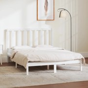 vidaXL Cama sem colchão 140x190 cm madeira de pinho maciça branco