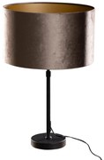 Candeeiro de Mesa Preto com Abajur de Veludo Castanho 35cm - Parte