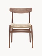 Cadeira de jantar em madeira com assento entrançado CH23