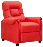 vidaXL Poltrona reclinável couro artificial vermelho