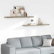 vidaXL Prateleiras parede suspensas 2 pcs 120x23,5x3,8cm MDF carvalho