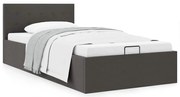 vidaXL Cama hidráulica arrumação 90x200cm tecido cinza-escuro