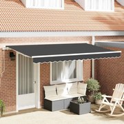 vidaXL Toldo Retrátil Antracite 350 x 200 cm Poliéster, Alumínio