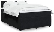 vidaXL Cama com molas/colchão 160x200 cm veludo preto