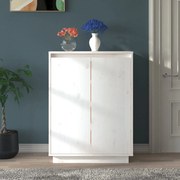 vidaXL Sapateira 60x35x80 cm madeira de pinho maciça branco
