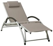 310531 vidaXL Sun Lounger with Pillow Textilene Taupe