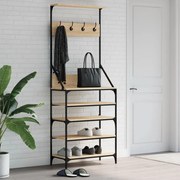 vidaXL Bengaleiro c/ arrumação calçado 70x34x184 cm carvalho sonoma