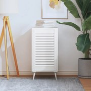vidaXL Porta de armário com design de persiana pinho maciço branco