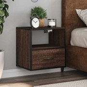 vidaXL Mesa de cabeceira de parede 40x31x39,5 cm carvalho castanho