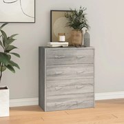 vidaXL Aparador com 4 gavetas 60x30,5x71 cm cinzento sonoma