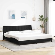 vidaXL Estrutura de cama sem colchão Hanko 200x200 cm tecido preto