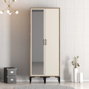 Guarda-roupa Kumsal RS – Nogueira e Creme – 80x47,5x201,4 cm