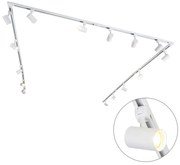 Sistema de calhas moderno monofásico branco com 15 focos - Jeana Moderno