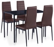 vidaXL Conjunto de jantar 5 pcs castanho