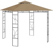 Gazebo 3x3x2,7 m 160 g/m² cinzento-acastanhado