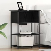 vidaXL Armário de Cabeceira Carvalho preto 55 x 31 x 76 cm