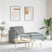 vidaXL Sofá modular com pufes e almofadas tecido cinzento-claro