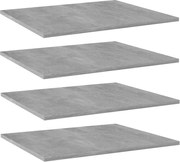 vidaXL Prateleiras para estante 4 pcs derivados de madeira cinza