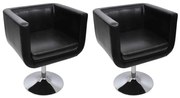 vidaXL Cadeiras de bar 2 pcs couro artificial preto
