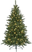 HOMCOM Árvore de Natal Artificial 150 cm com 220 Luzes LED 588 Ramos e Suporte de Metal Árvore Natalina para Interior Verde