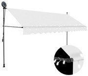 vidaXL Toldo retrátil manual com LED 400 cm creme