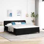 Cama Box Spring vidaXL com Colchão Preto 180x200 cm Tecido