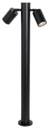 Candeeiro de pé para exterior preto 80 cm IP44 ajustável 2 luzes - Duo Moderno